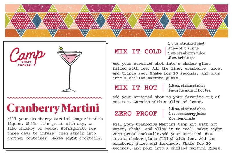 Directions for Cranberry Martini from Camp.