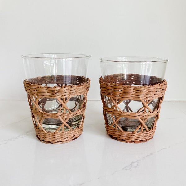 Pair of rattan tumblers make a great gift. 