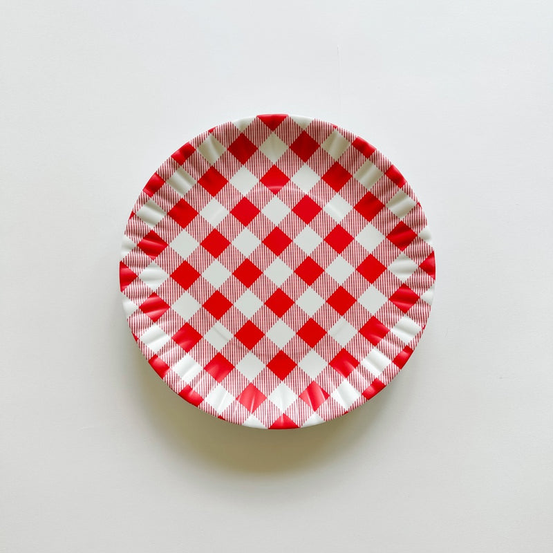 Gingham Melamine Plates