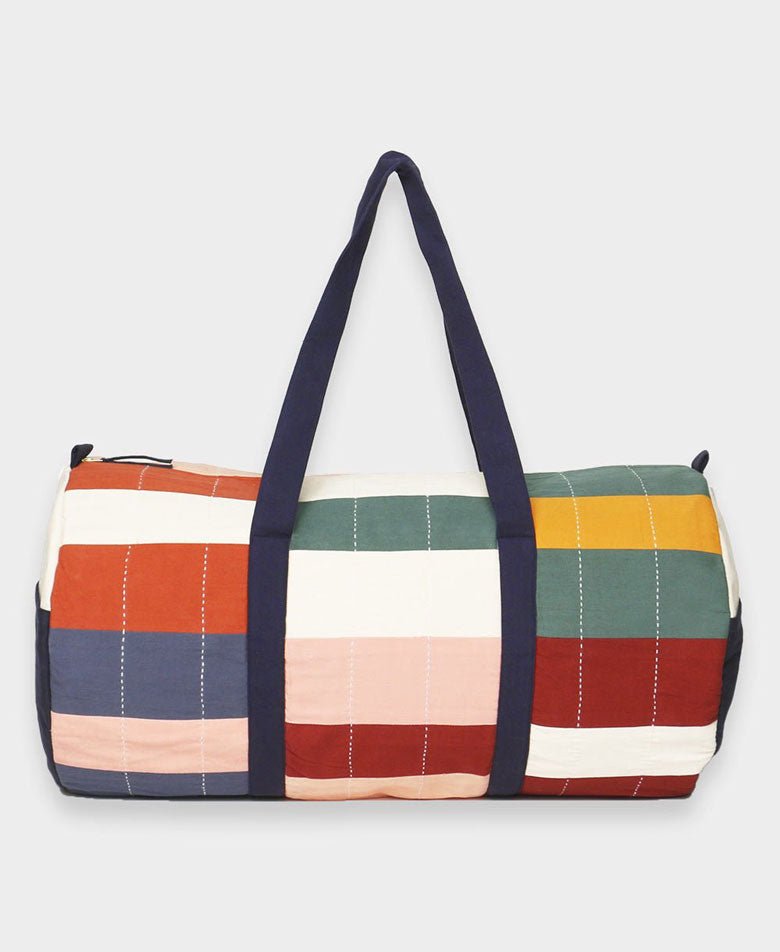 Patchwork multi-colored duffel bag from Anchal.
