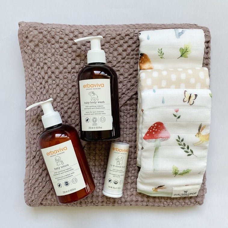 Add this erbaviva lotion and body wash to any newborn gift to make it a complete baby gift.