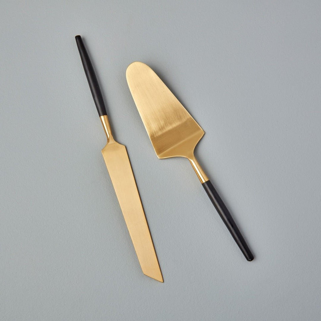 Be Home Black + Gold Cake Lift and Knife Set - Palm and Perkins