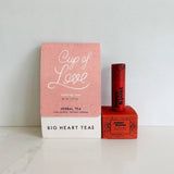 Cup of Love Tea from Big Heart Tea paired with Poppy & Pout lip balm and scrub. A sweet gift for a friend who needs a pick-me-up.