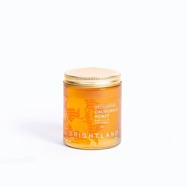 California honey in orange blossom from Brightland is a lovely addition to a host gift.