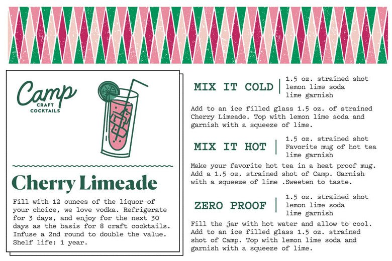 Cherry Limeade instructions from camp craft cocktail.