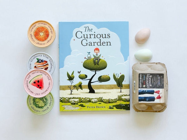 Curious Garden book paired with eco kids finger paint and sidewalk chalk. An adorable kids gift.