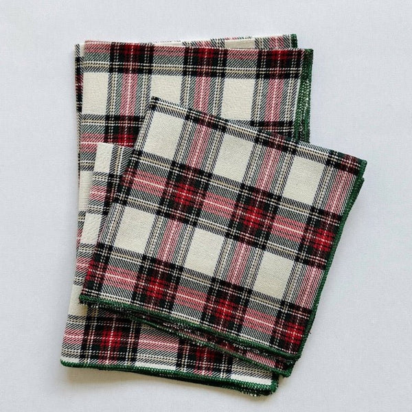 Gorgeous cocktail napkins from Dot and Army in a traditional tartain plaid.