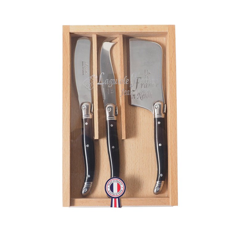 Pair this beautiful French cheese knives set from Laguiole with our arendal mini board for a chic host or housewarming gift.