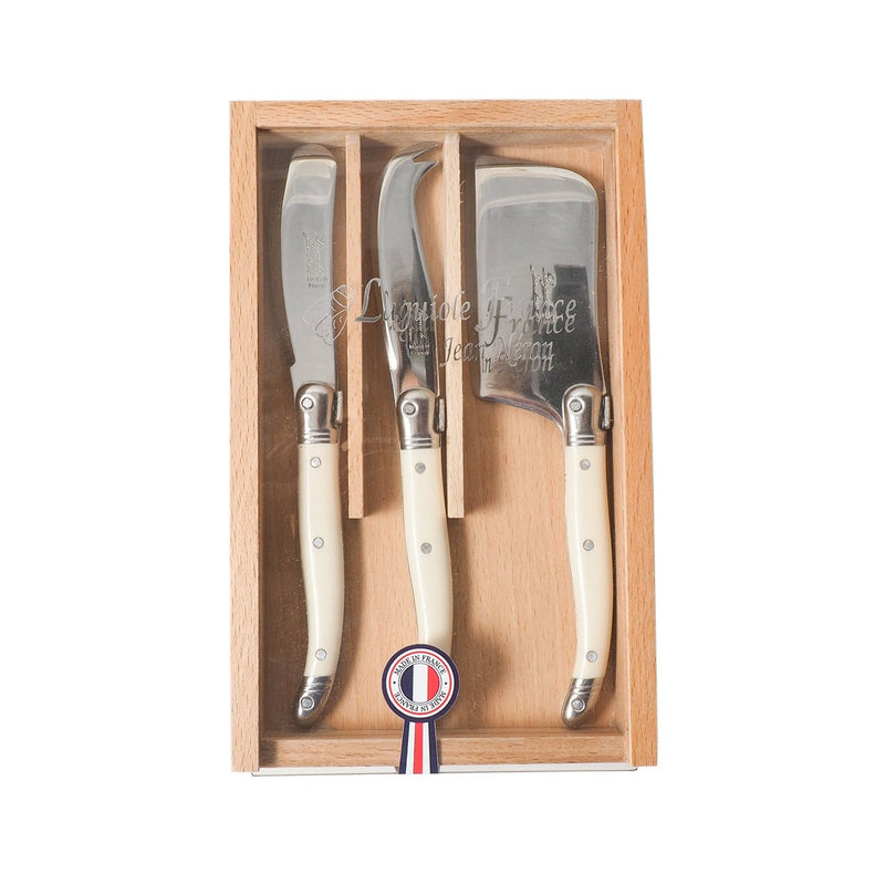 Pair these chic Laguiole cheese knives in ivory with an East Third Collective board for a lovely housewarming or host gift.
