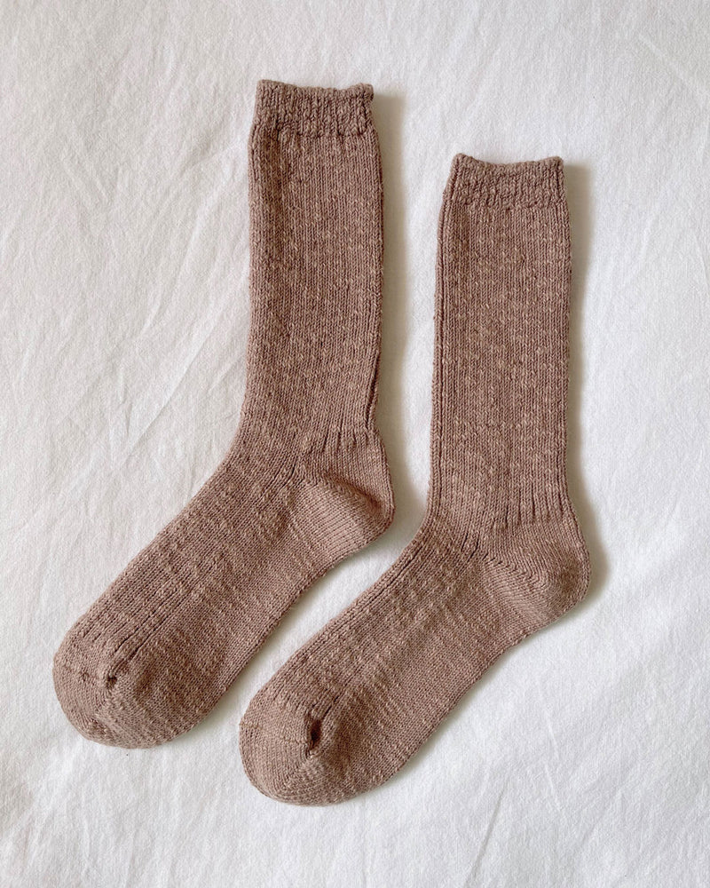 Cottage socks from Le Bon Shoppe in Toffee color.