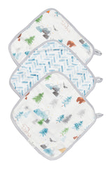 Washcloths for baby in cute adventure designs from Loulou Lollipop.