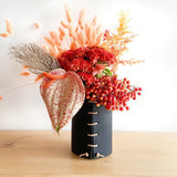 Black Enameled Leather Vase from Made Solid.  