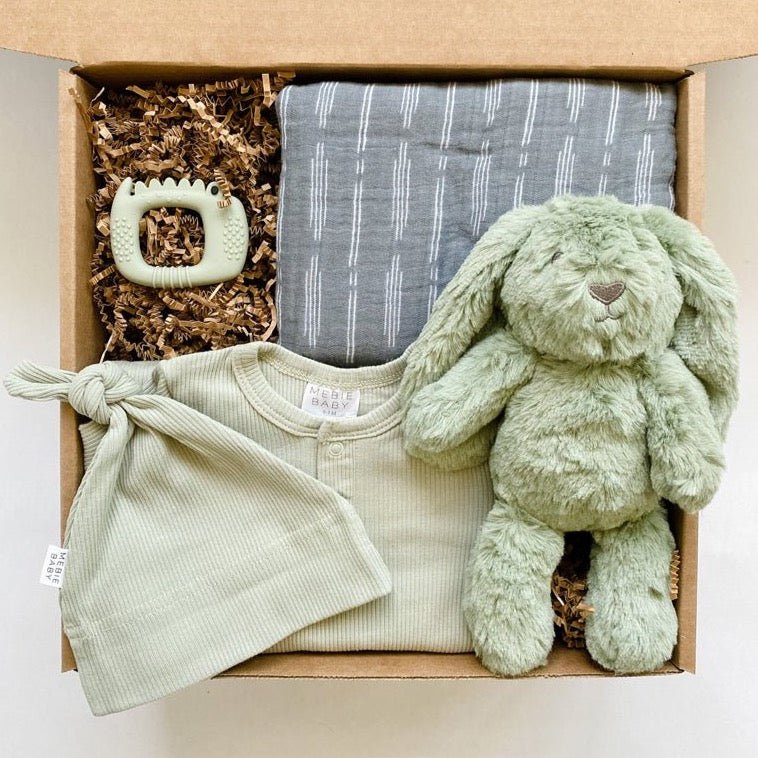 A lovely baby gift from Mebie Baby, OB Designs and loulou lollipop.