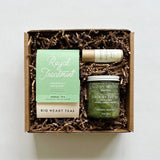 Get them glowing in green with this Royal Treatment tea, Matcha Mint lip balm and siren of the sea body salt set.