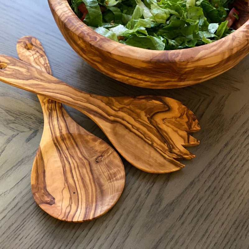 Beautiful, handmade salad servers from Natural OliveWood.