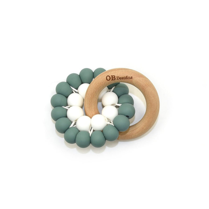 The safest, cutest silicone teether from OB Designs for baby.