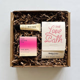 Par Avion Inner glow tea, butter love Love Bath and bkind lip balm looking adorable together packaged in a box.