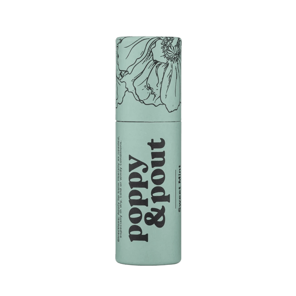 Poppy & Pout lip balm in Sweet Mint.