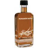 A bottle of cinnamon and vanilla infuse maple syrup from Runamok compliments our pancake mix for a perfect host gift.