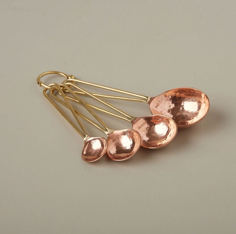 Camden measuring spoons from Be Home.  Copper and gold spoons are a great addition to a host gift.