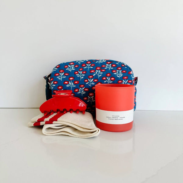 The love potion candle paired with cute pouch, hair claw and socks. A great way to send some cheer.