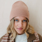 Who doesn’t love a cashmere beanie as a gift? Pictured in blush with more colors available.