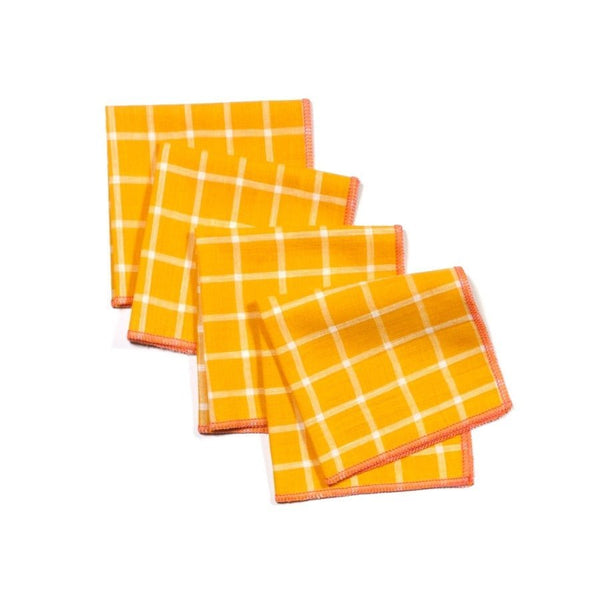 Fun yellow grid cocktail napkins from Willow Ship.